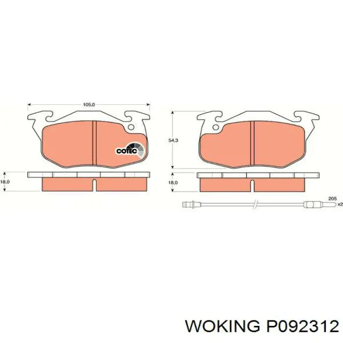 P092312 Woking pastillas de freno delanteras