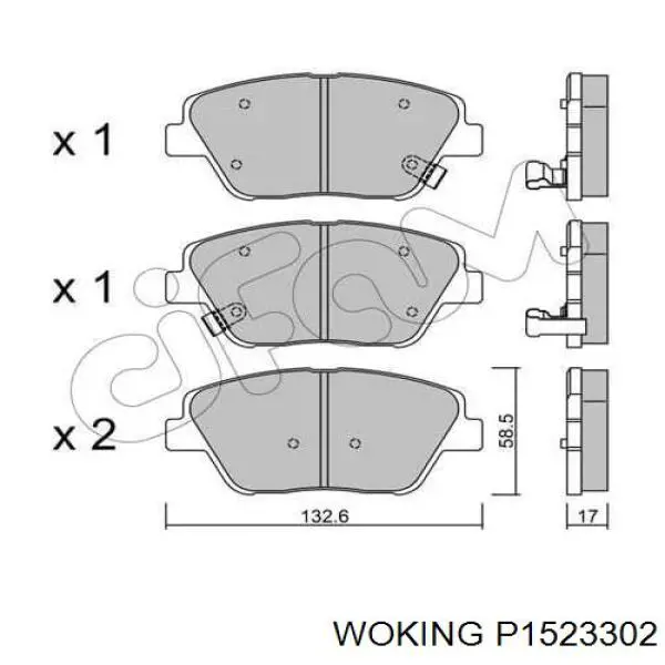 P15233.02 Woking pastillas de freno delanteras