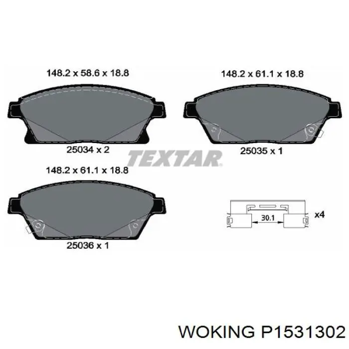 P15313.02 Woking pastillas de freno delanteras