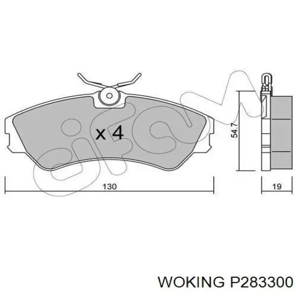 P2833.00 Woking pastillas de freno delanteras