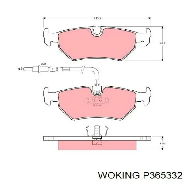P365332 Woking pastillas de freno traseras