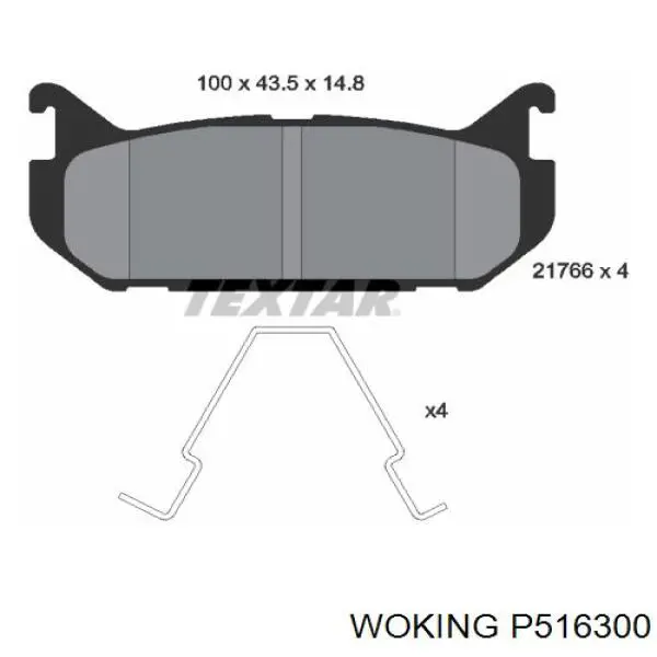 P516300 Woking pastillas de freno traseras