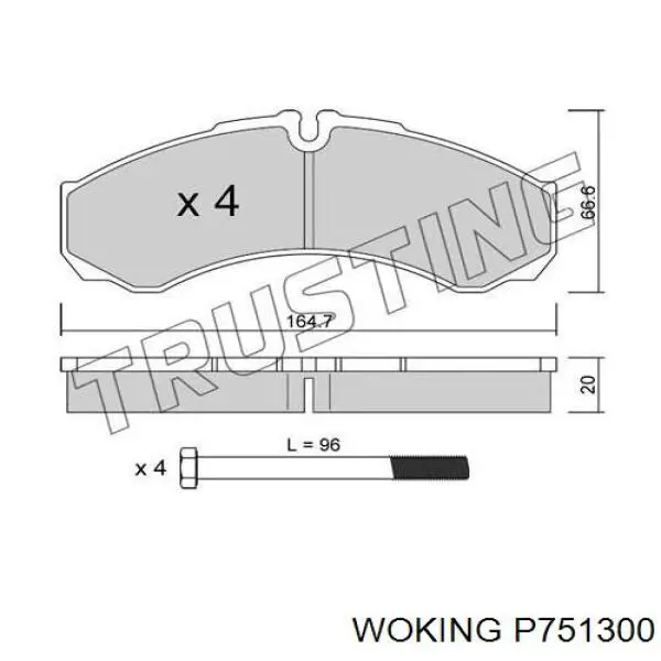 P7513.00 Woking pastillas de freno traseras