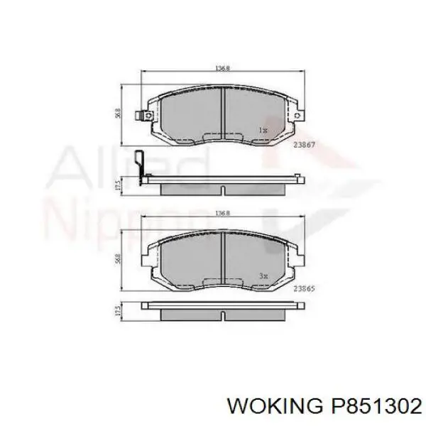 Comprar P851302 Woking Pastillas delanteras de freno