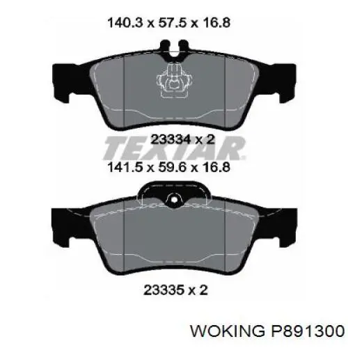 P891300 Woking pastillas de freno traseras