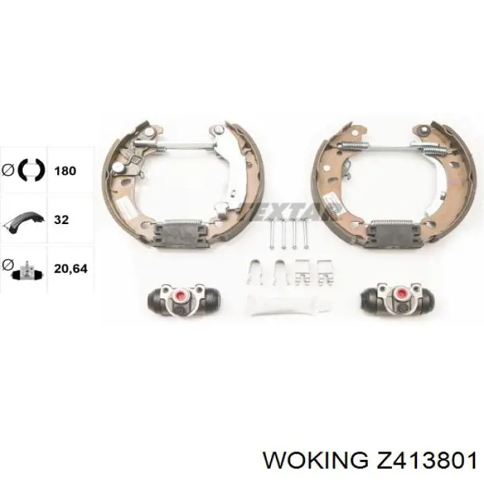 Z413801 Woking zapatas de frenos de tambor traseras