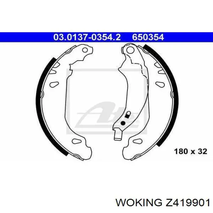 Zapatas de freno traseras Woking Z419901