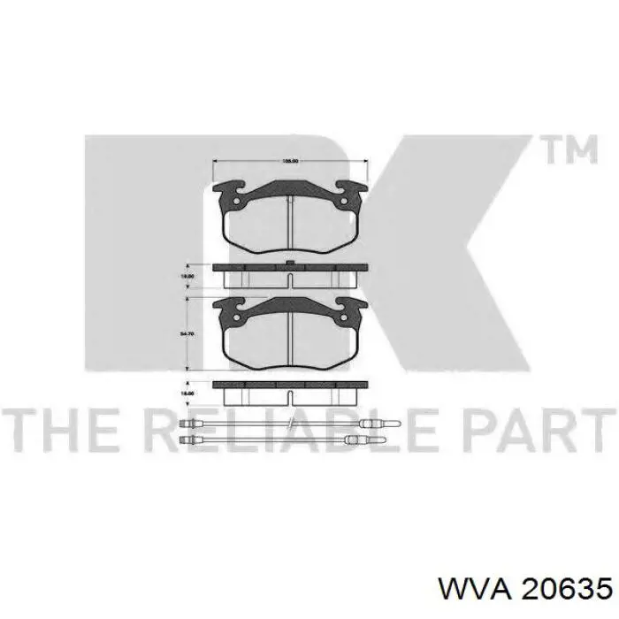 20635 WVA pastillas de freno delanteras