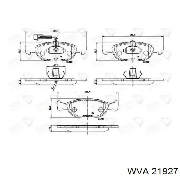 21927 WVA pastillas de freno delanteras