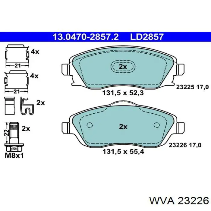 Pastillas de freno delanteras Opel Corsa F08, F68