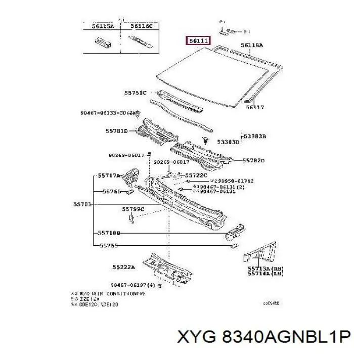 8340AGNBL1P XYG parabrisas