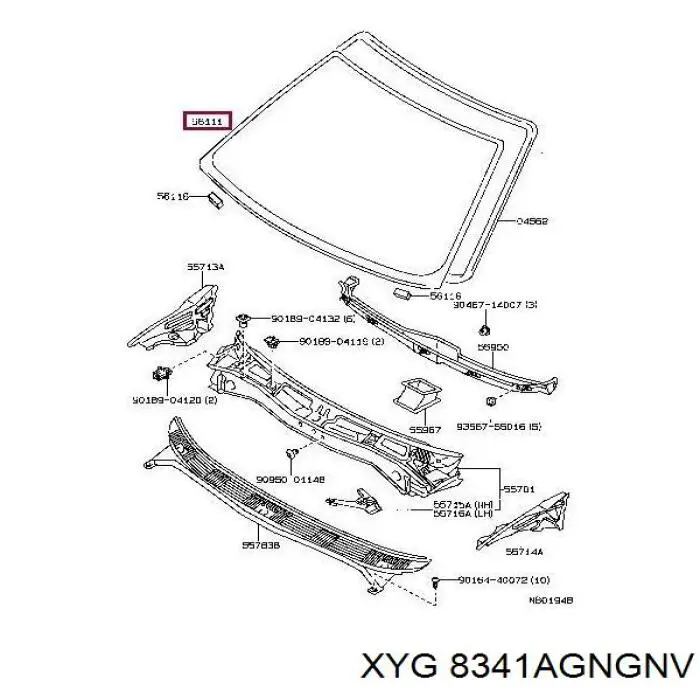 8341AGNGNV XYG parabrisas