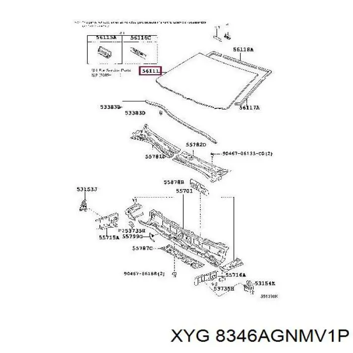 8346AGNMV1P XYG parabrisas