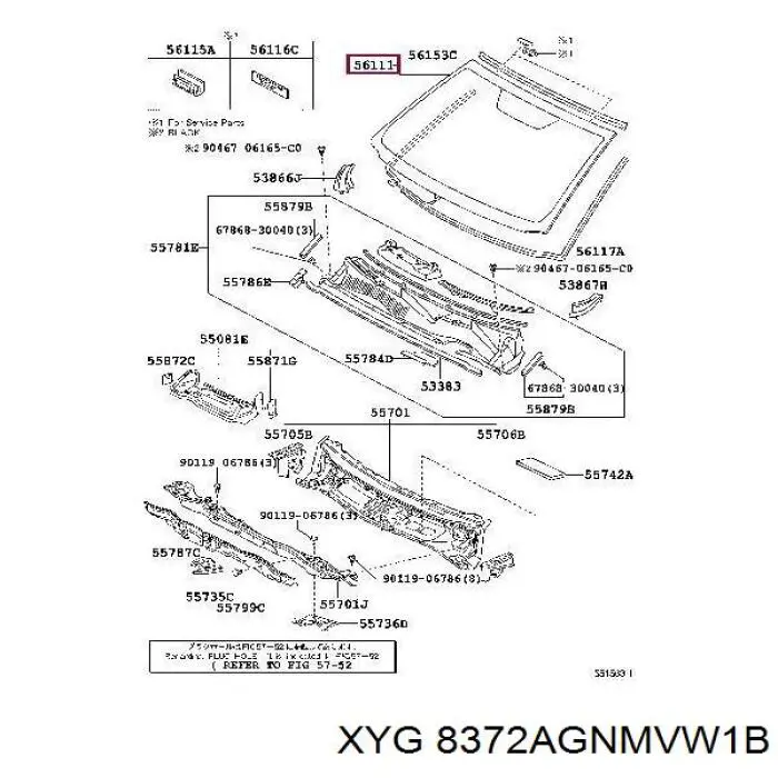 8372AGNMVW1B XYG parabrisas