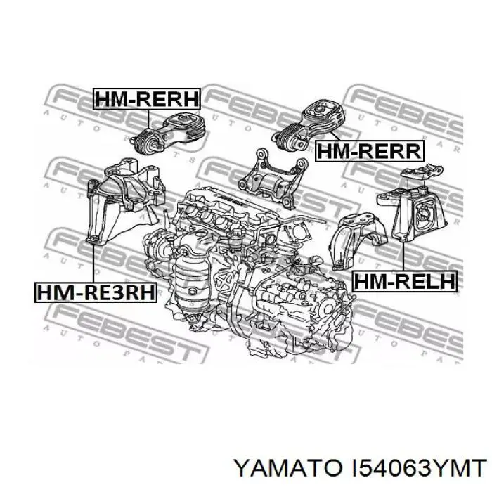 I54063YMT Yamato soporte, motor, derecho inferior