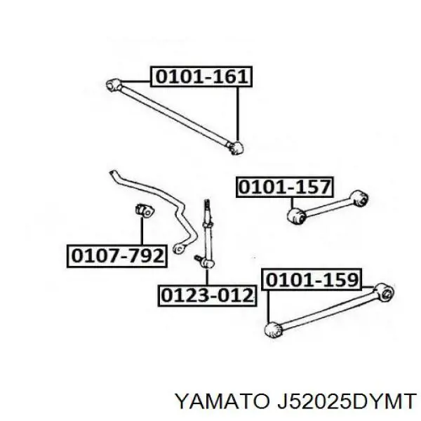 J52025DYMT Yamato suspensión, brazo oscilante, eje trasero, inferior