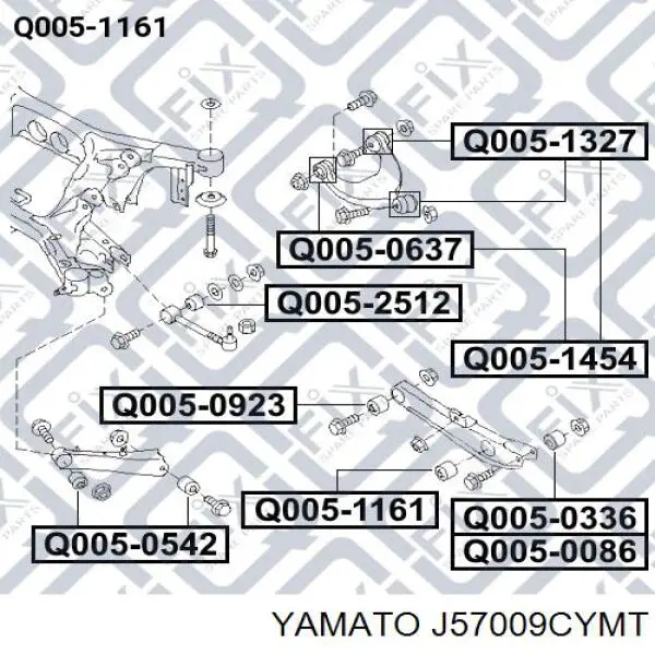 J57009CYMT Yamato suspensión, barra transversal trasera, exterior