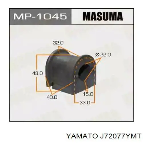 J72077YMT Yamato casquillo de barra estabilizadora delantera