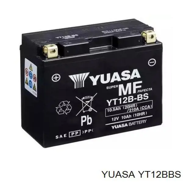 Batería de Arranque Yuasa Maintenance Free 10 ah 12 v B00 (YT12BBS)