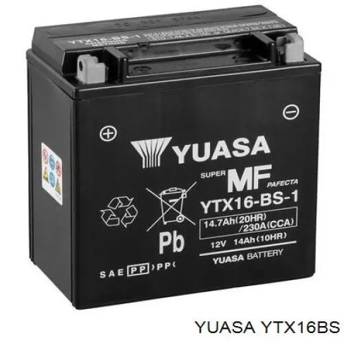 Batería de Arranque Yuasa Maintenance Free 14 ah 12 v (YTX16BS)