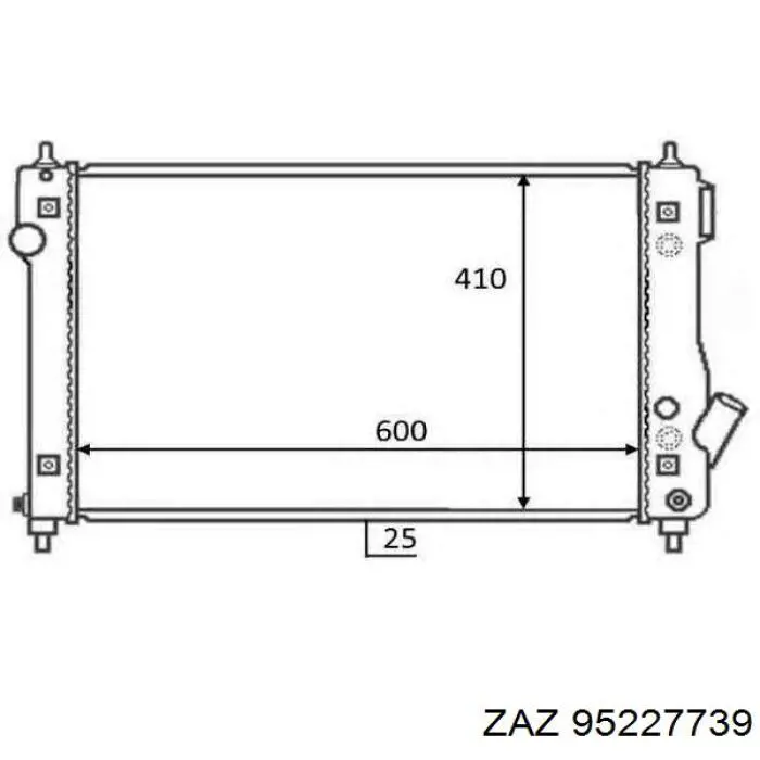 95227739 ZAZ radiador refrigeración del motor