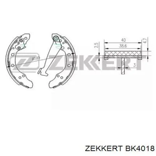 BK4018 Zekkert zapatas de frenos de tambor traseras