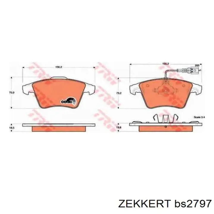 Pastillas de freno delanteras Volkswagen Transporter 7HA, 7HH, 7EA, 7EH