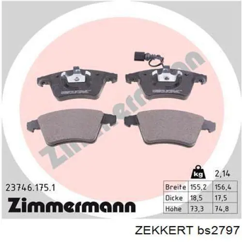 Pastillas de freno delanteras Volkswagen Transporter 7HA, 7HH, 7EA, 7EH