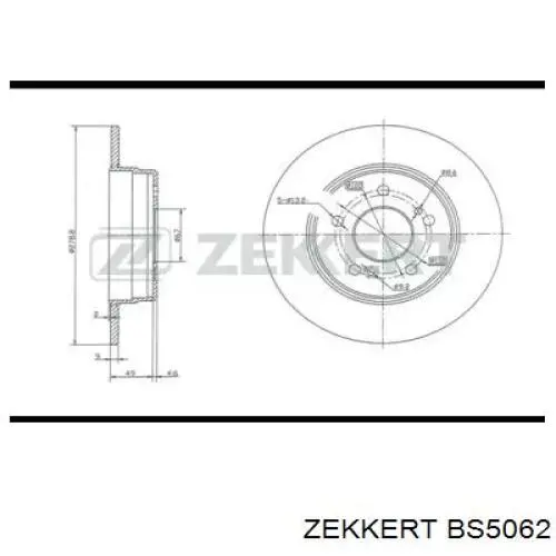 BS5062 Zekkert disco de freno trasero