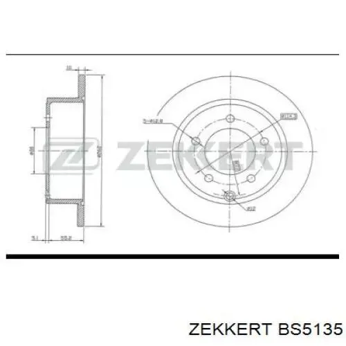 BS5135 Zekkert disco de freno trasero