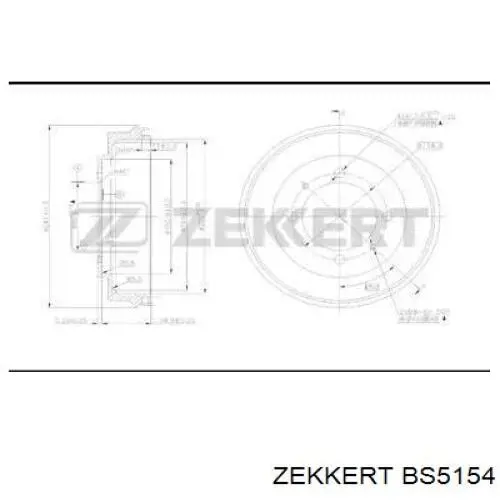 BS5154 Zekkert freno de tambor trasero