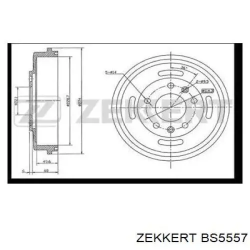 BS5557 Zekkert freno de tambor trasero