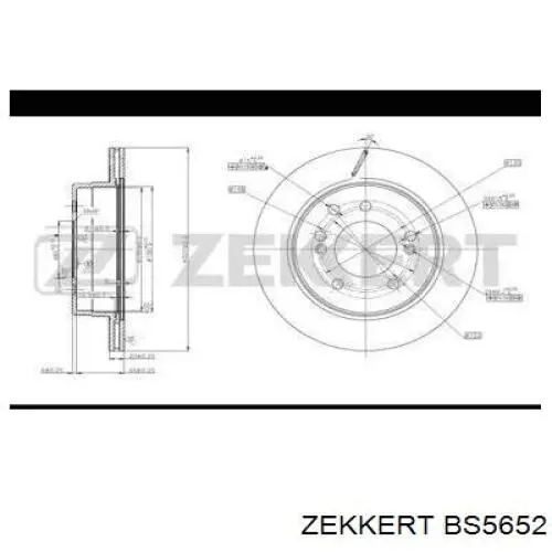 BS5652 Zekkert disco de freno trasero