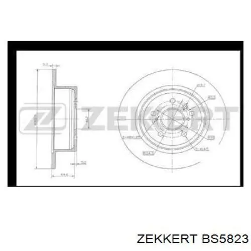 BS5823 Zekkert disco de freno trasero