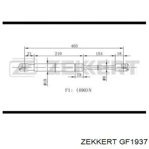 GF1937 Zekkert amortiguador de maletero