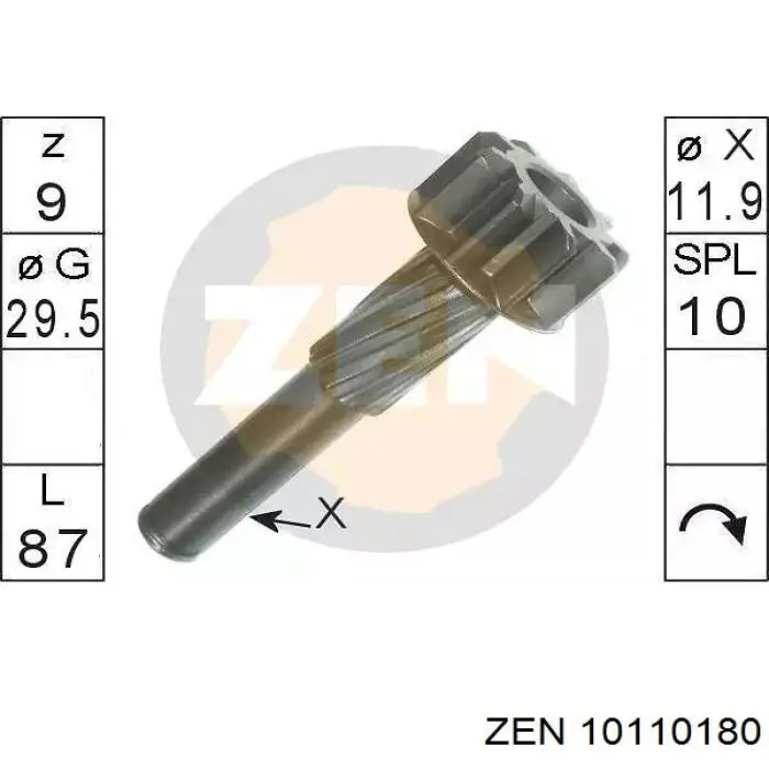 1.01.1018.0 ZEN bendix, motor de arranque