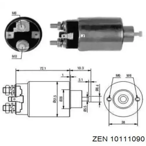 1.01.1109.0 ZEN bendix, motor de arranque