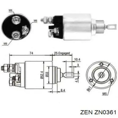 ZN0361 ZEN bendix, motor de arranque