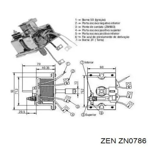 ZN0786 ZEN bendix, motor de arranque