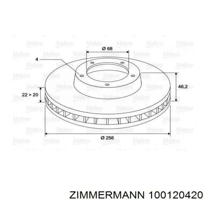 100120420 Zimmermann freno de disco delantero