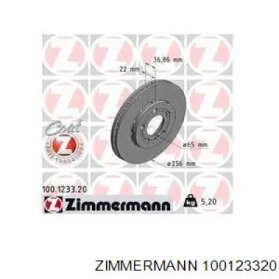 100123320 Zimmermann disco de freno delantero
