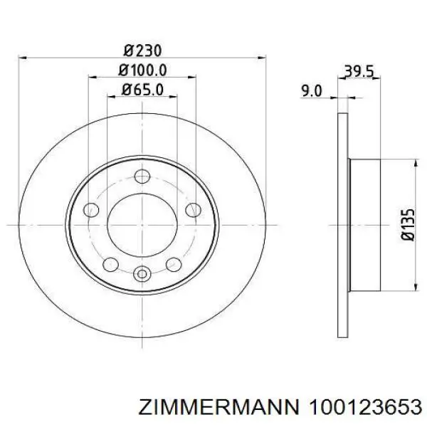 100.1236.53 Zimmermann disco de freno trasero