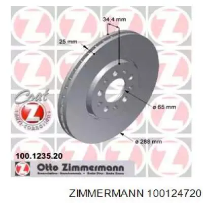 100.1247.20 Zimmermann disco de freno delantero