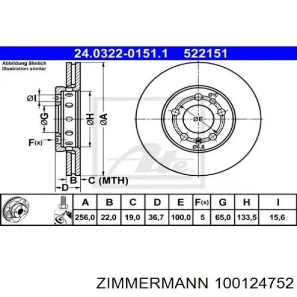 Freno de disco delantero Mercedes E C124