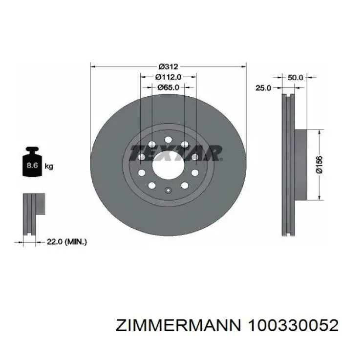 Frenos delanteros Zimmermann 100330052 precio, desde 40,66 EUR