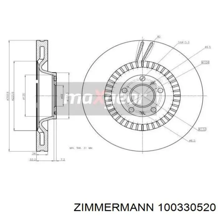 Comprar 100330520 Zimmermann Freno de disco delantero