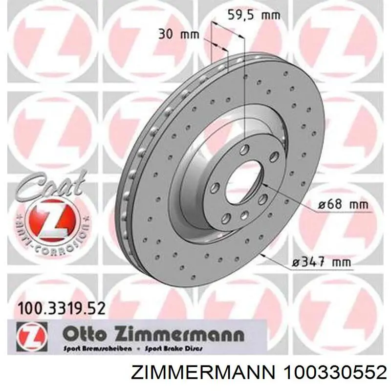 100330552 Zimmermann disco de freno delantero