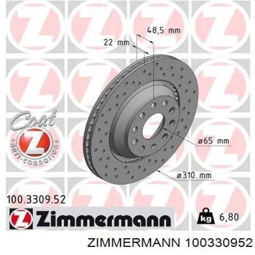 Frenos traseros Zimmermann 100330952