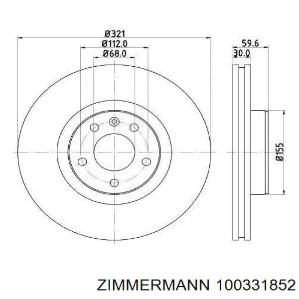 Disco de freno delantero Zimmermann 100331852