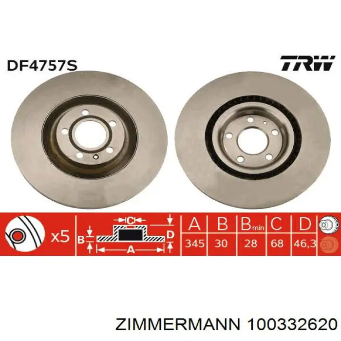 100332620 Zimmermann disco de freno delantero